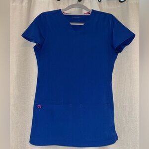 Heart Soul scrub set in galaxy blue